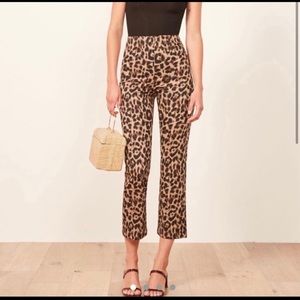 Reformation Petites “Marlon” pant in leopard print